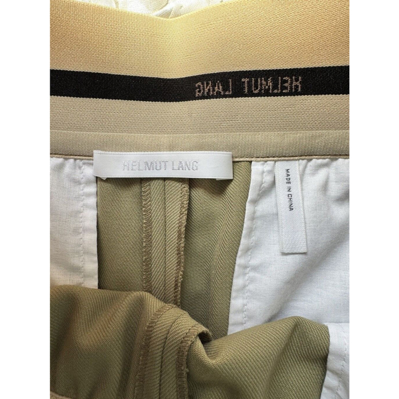 Helmut Lang Shorts Womens Size 6 Pleated Twill High Waist Pull On Logo Waist - Picture 8 of 9